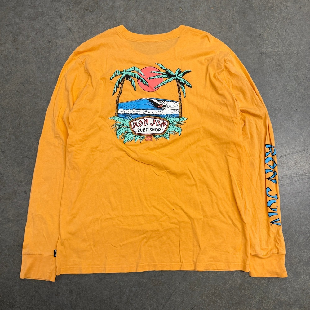 Billabong Ron Jon Surf Shop Orange Long Sleeve Graphic T-Shirt Mens XL